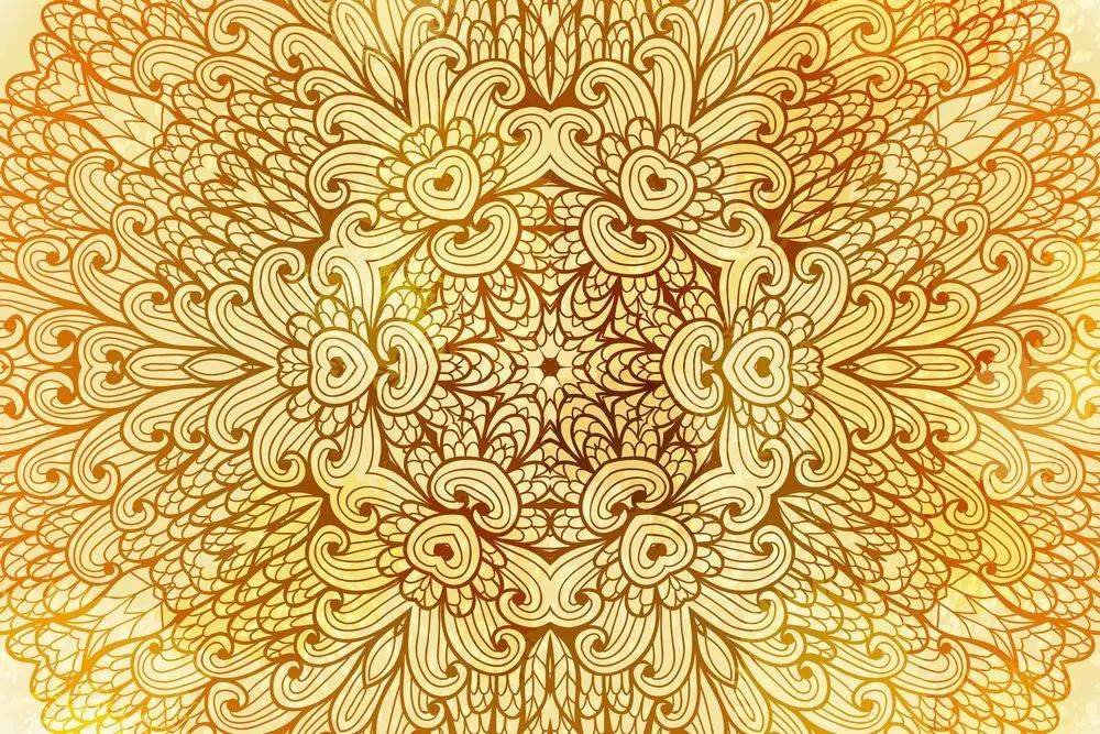 Obraz zlatá etnická Mandala - 120x80