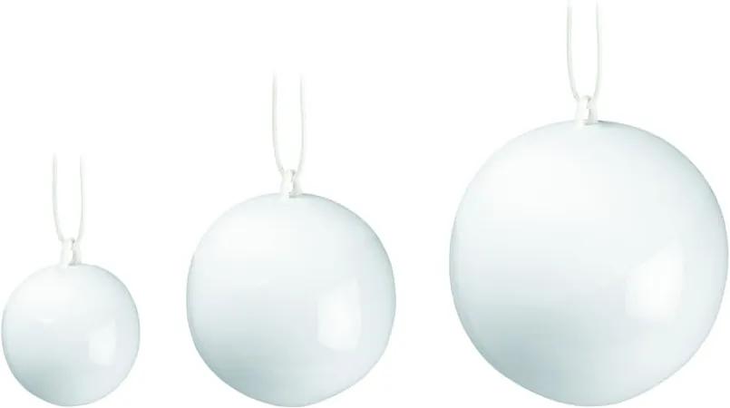 Súprava 3 bielych vianočných ozdôb na stromček z kostného porcelánu Kähler Design Nobili