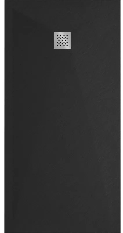 Mexen Stone+, obdĺžniková vanička z minerálneho kompozitu 200 x 80 cm, čierna matná, 44708020