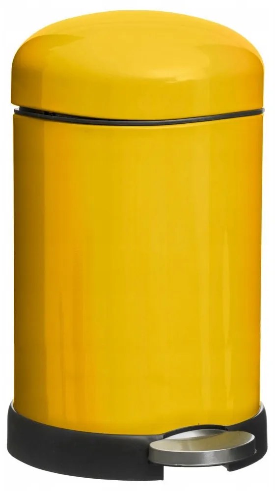 Kovový retro odpadkový kôš 5Five 337C, žltý