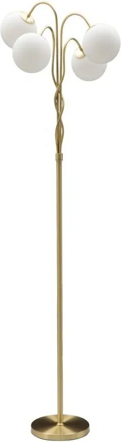 Biela/v zlatej farbe stojacia lampa so skleneným tienidlom (výška 176 cm) Glamy – Mauro Ferretti