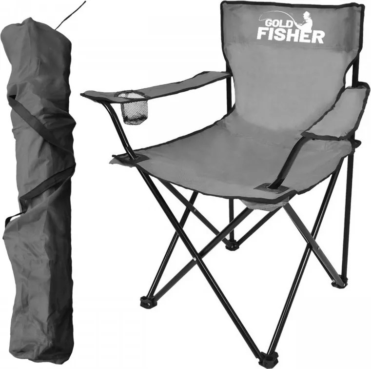 HUGO sivá skladacia turistická stolička