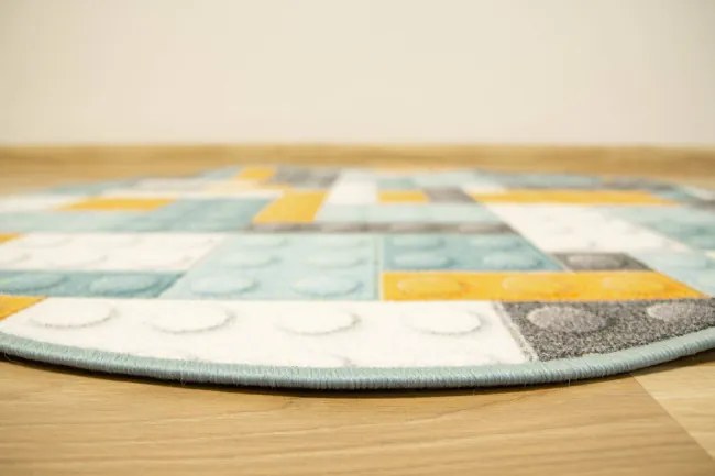 Detský koberec kocky lego orange kruh