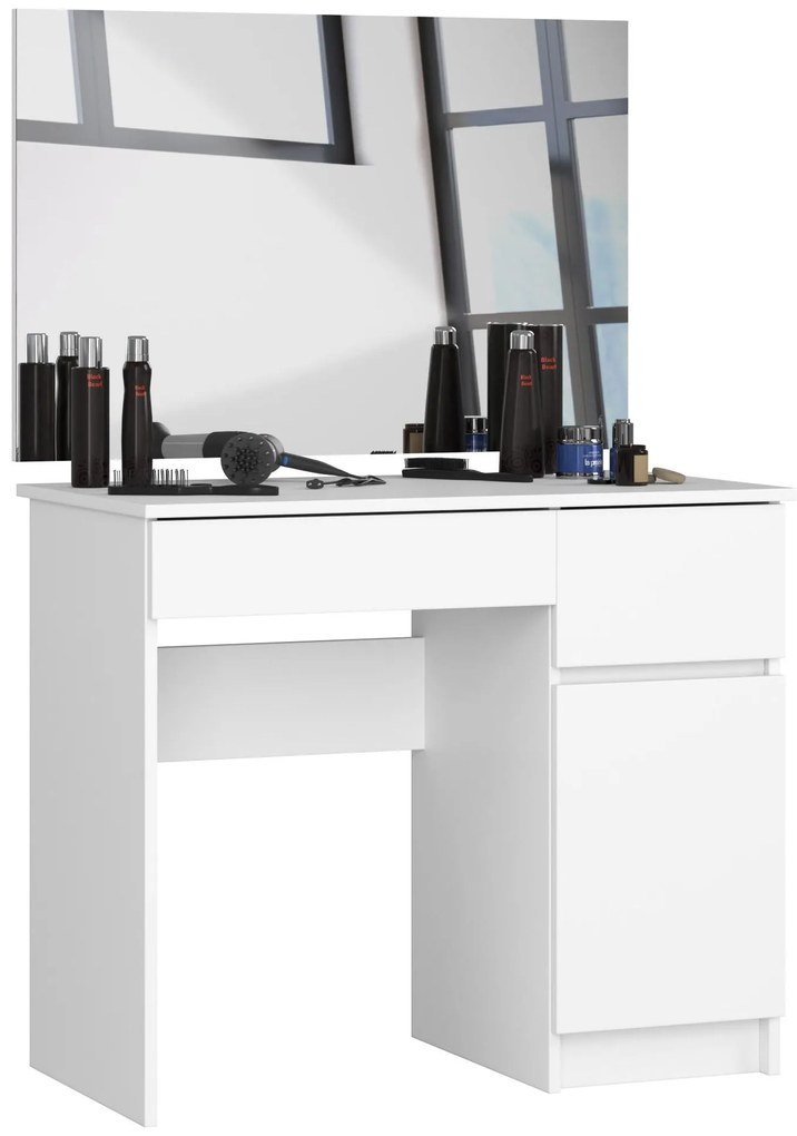 Toaletný stolík Parijat (biela) (so zrkadlom) (P). Akcia -19%. Vlastná spoľahlivá doprava až k Vám domov. 1128841