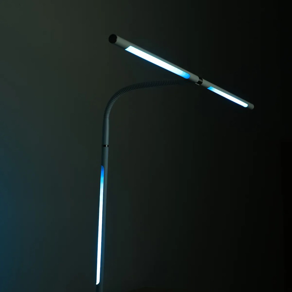 Stolná LED lampa NOX s RGBW efektmi, svorka, diaľkový ovládač