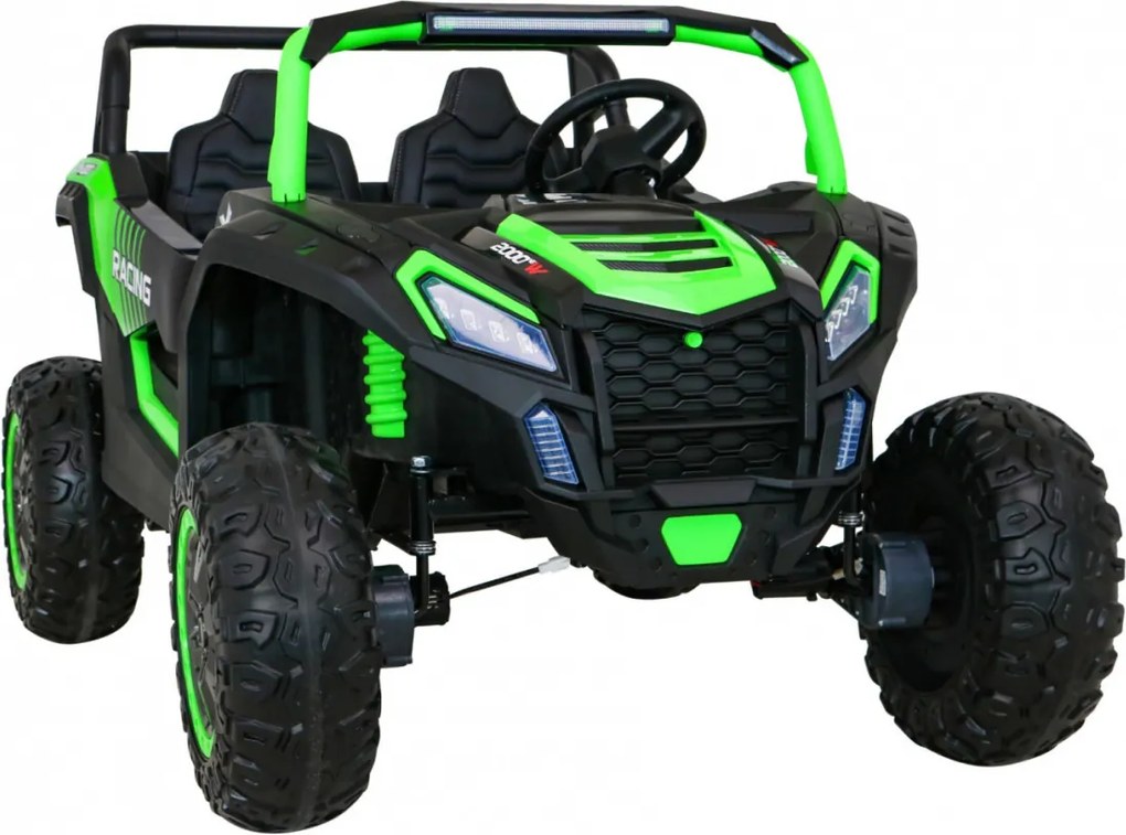 Ramiz Buggy ATV Racing pre 2 deti Zelená + pohon 4x4 + diaľkové ovládanie + pomalý štart + MP3 LED