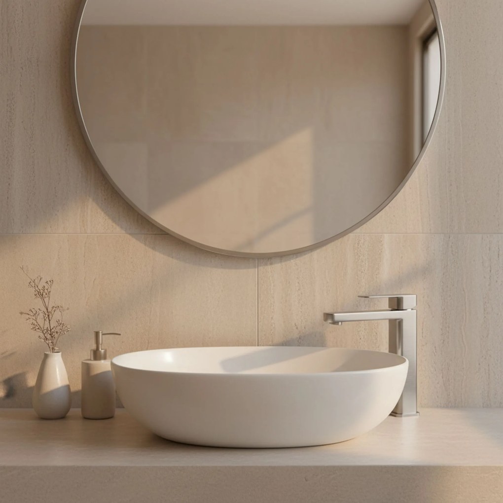 Rea Arlo, vysoká umývadlová batéria h-295, brúsená oceľ, REA-B4588