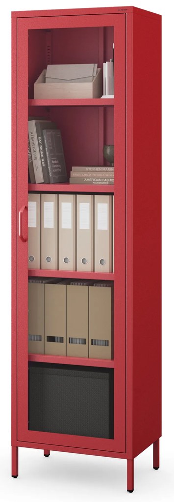 Vitrína LUIGI, 500 x 1800 x 350 mm, Modern: červená