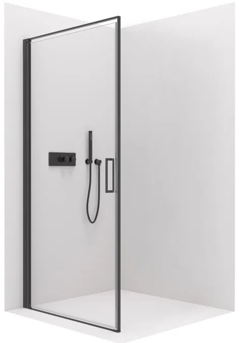 Cerano Porte, 1-krídlové sprchové dvere 80x195 cm, 8mm číre sklo, čierny profil, CER-CER-413486