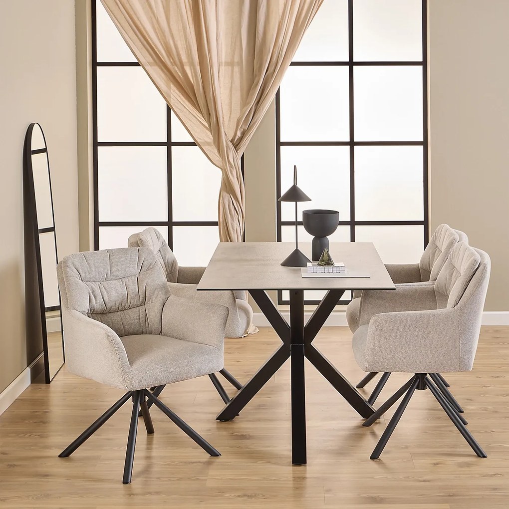 Jedálenský stôl Heaven 135 cm sivá/čierna