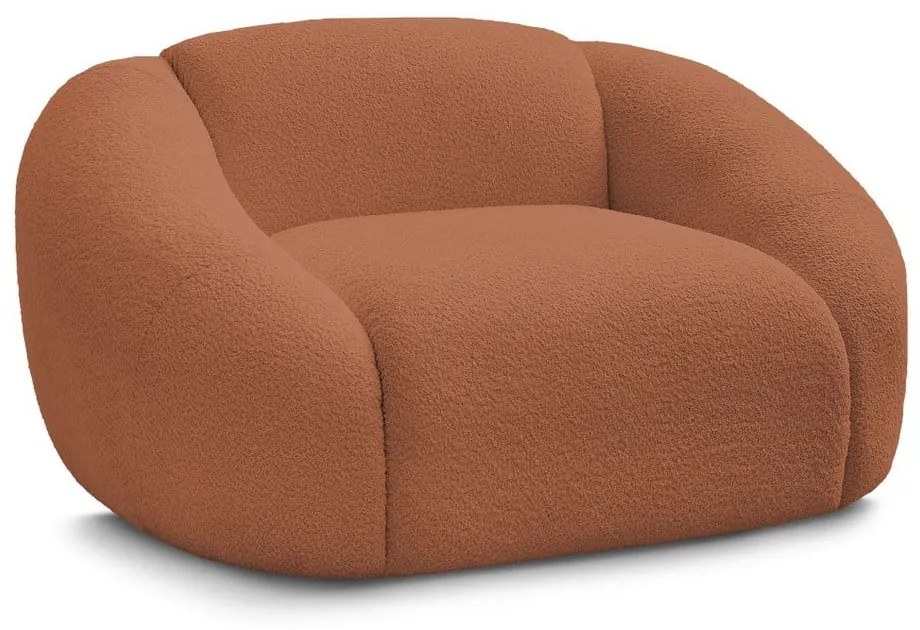 Oranžové kreslo z textílie bouclé Tina – Bobochic Paris