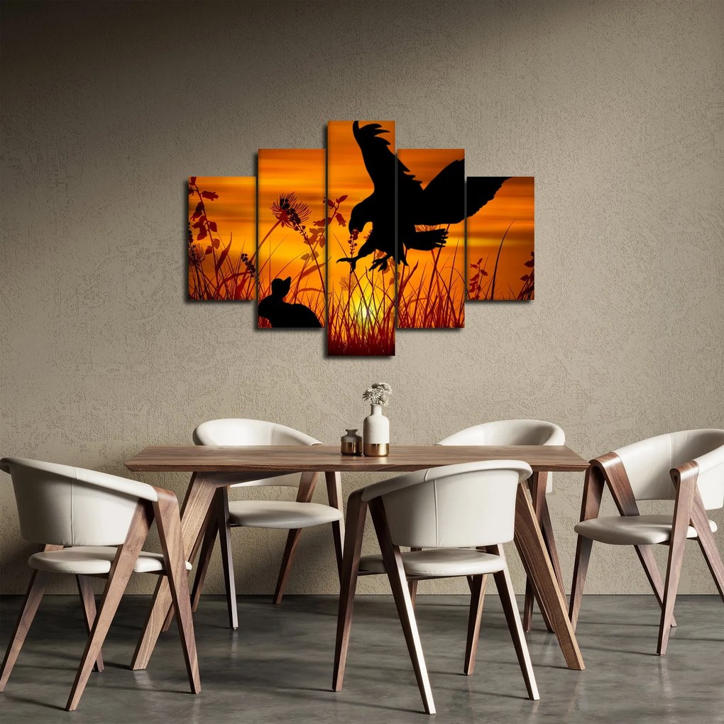 Obraz siluety dravca (150x105 cm)
