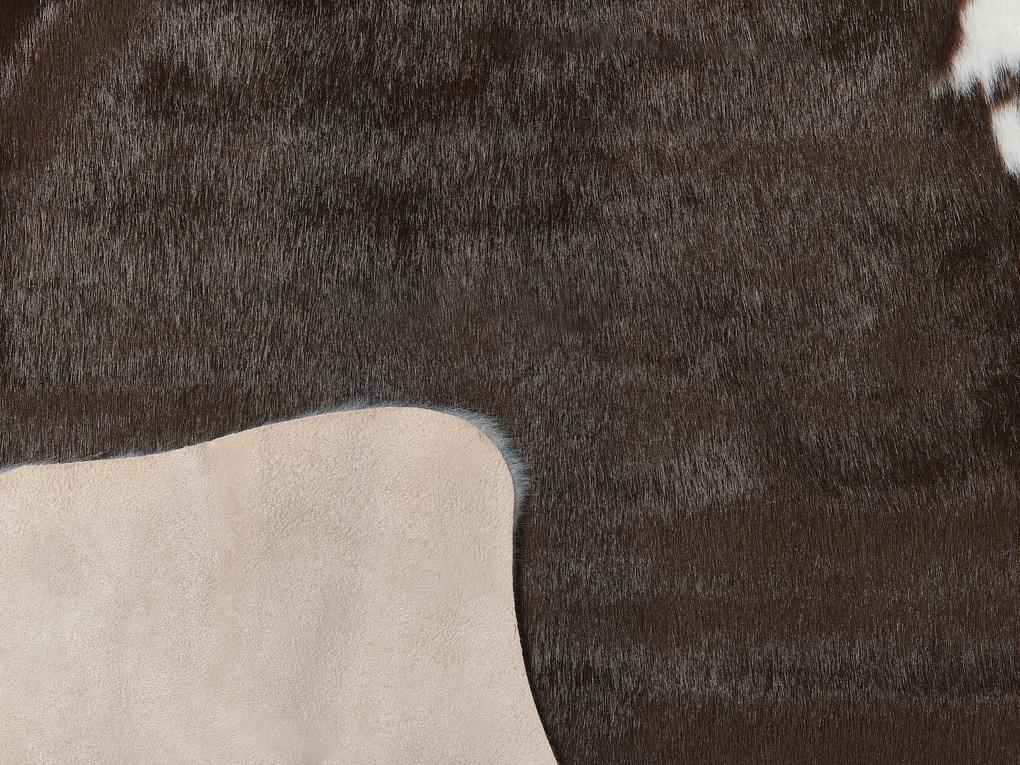 Koberec z umelej kože 130 x 170 cm biela/hnedá BOGONG Beliani