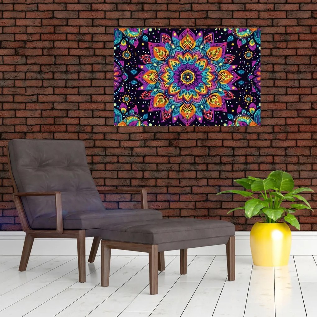 Obraz - Kaleidoskopická mandala (90x60 cm)