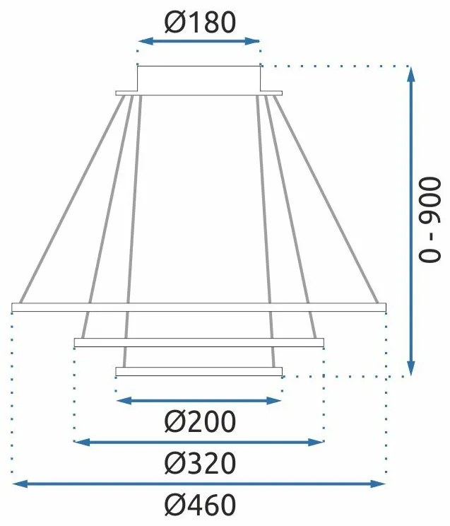 Toolight Toolight, LED stropné osvetlenie 46cm, G040-3CP, čierna, OSW-06307