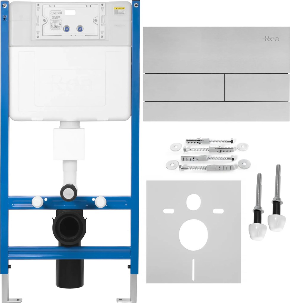 Rea Rea, podomietkový WC systém K011A-Q + oceľové splachovacie tlačidlo typ T, KPL-E0057