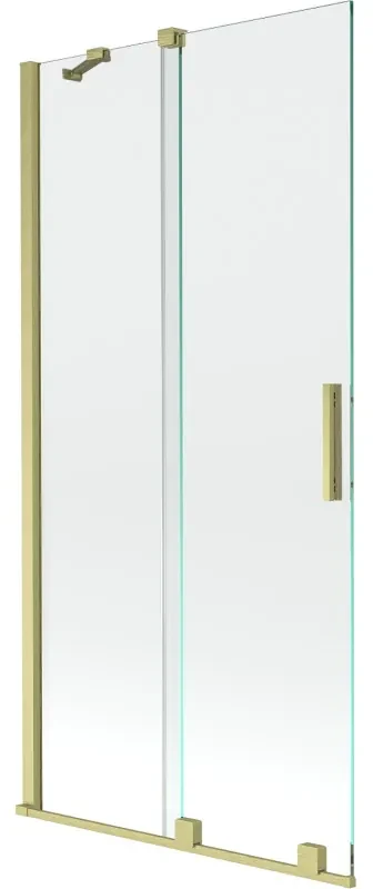 Mexen Velar vaňová zástena dvojkrídlová Posuvný 90 x 150 cm, Priehľadné, zlatý kefovaný - 896-090-000-01-55