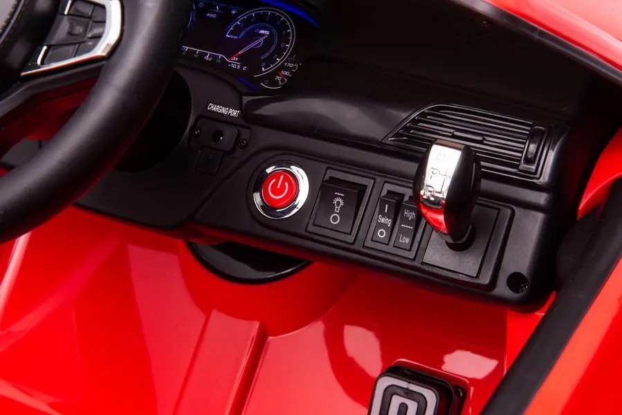 LEAN CARS Elektrické autíčko BMW M5 s rodičovskou platformou červené lakované