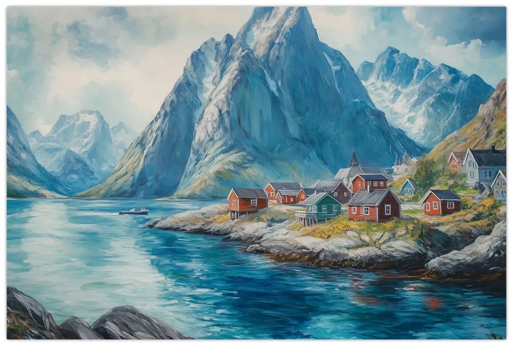 Obraz - Nórska dedinka (90x60 cm)