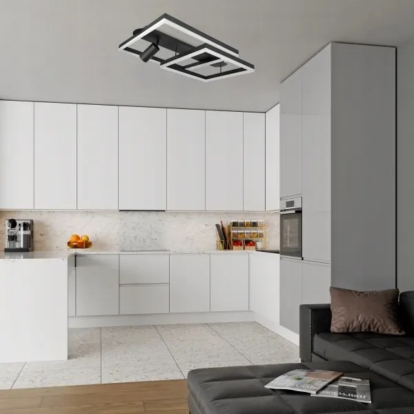 LED stropné svietidlo LED/38W/230V + 1xGU10/30W čierne
