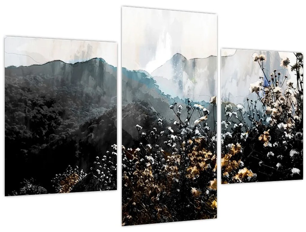 Obraz - Ilustrácie divokých kvetov (90x60 cm)