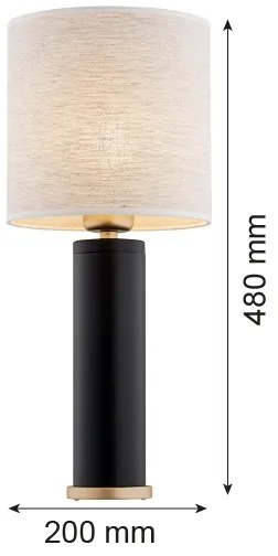 Argon 8316 - Stolná lampa RIVA 1xE27/15W/230V 48 cm čierna