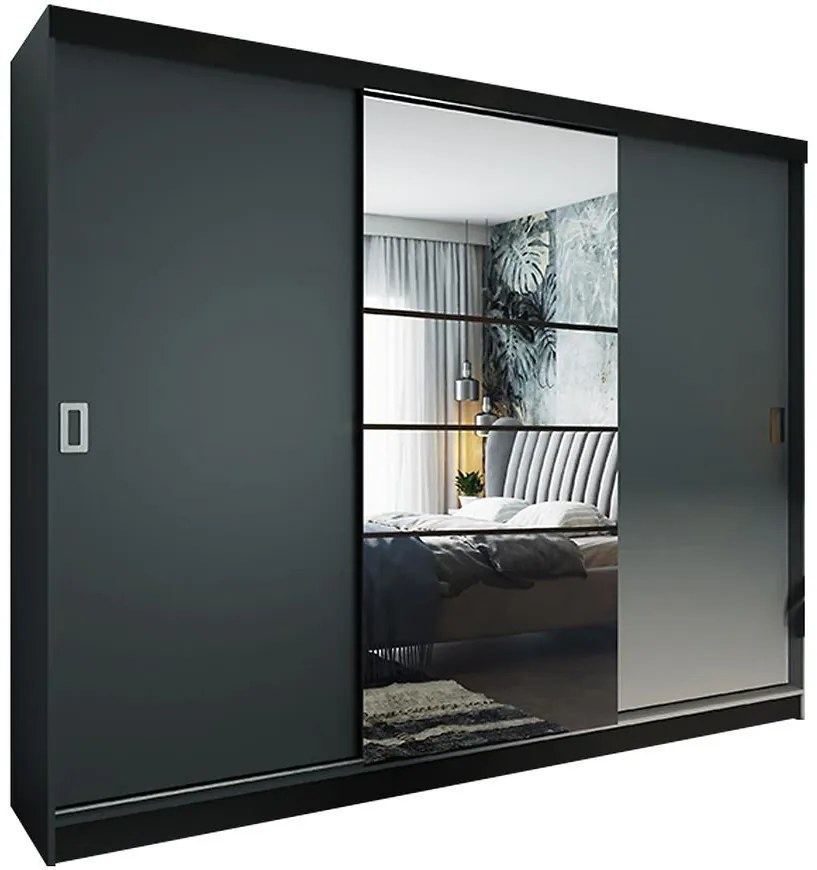 Skriňa Retro 200 6L grafit / dvierka grafit