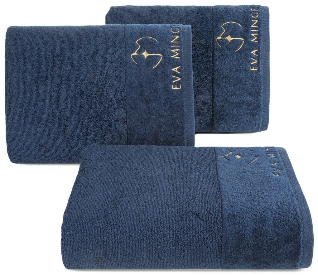 BAVLNENÝ UTERÁK EVA MINGE GAJA 30X50 CM TMAVOMODRÁ