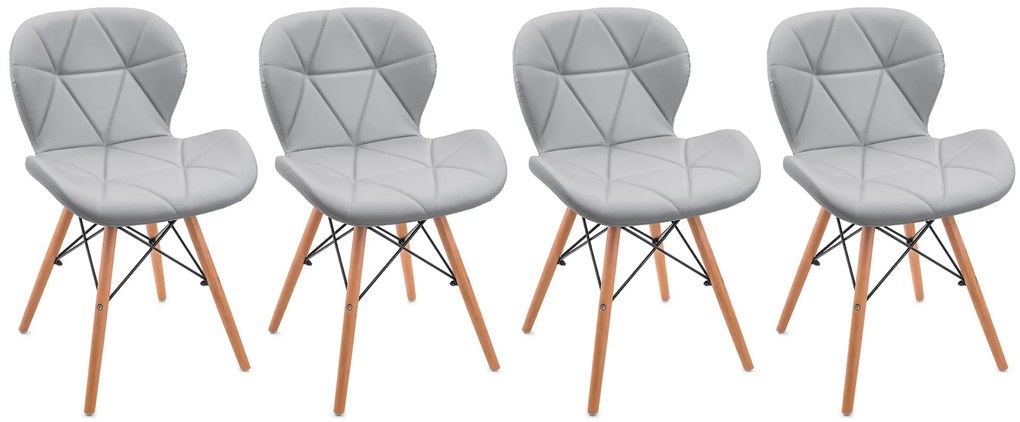 Bestent Jedálenské stoličky 4ks kožené Light Grey