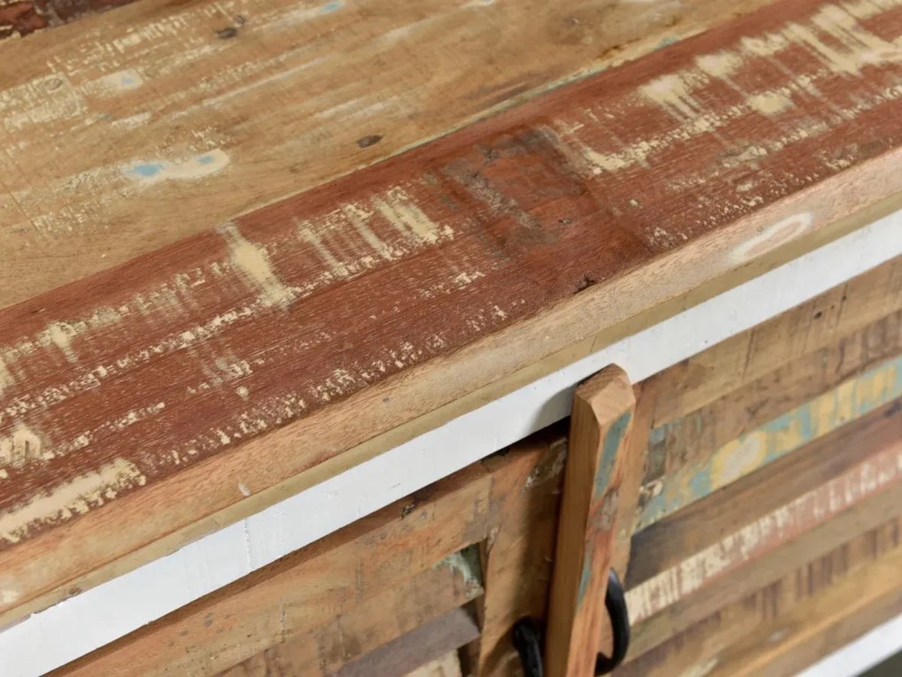 furniture-nabytek.cz - Masivní skříňka pod umyvadlo Perth z recyklovaného dřeva, lakovaná, bílá/barevná