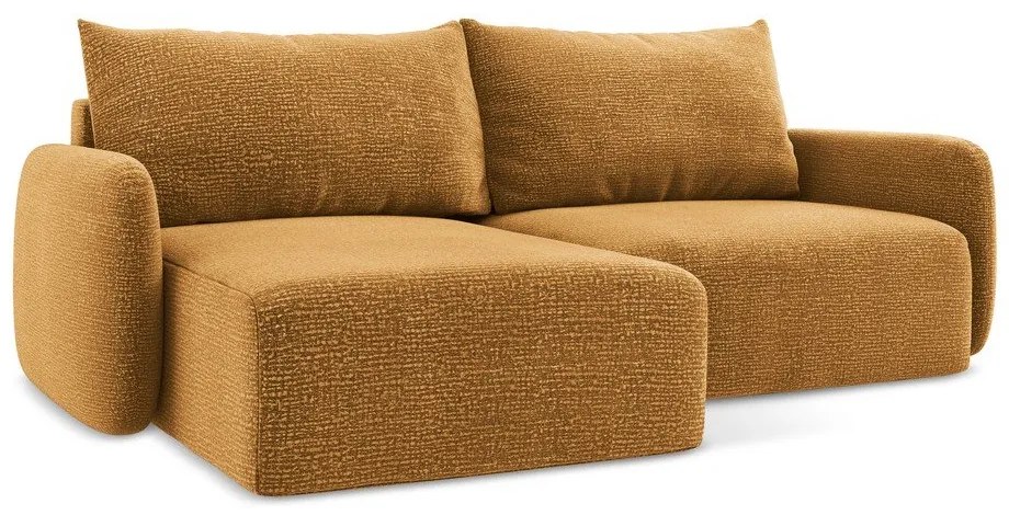 Oranžová rozkladacia/s úložným priestorom rohová pohovka (ľavý roh) Kalena – Makamii