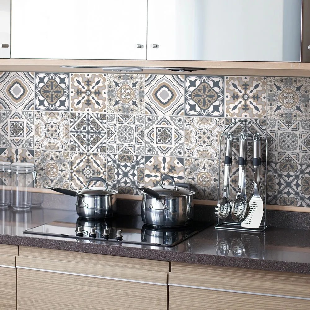 Sada 24 dekoratívnych samolepiek na stenu Ambiance Giacomo, 15 × 15 cm