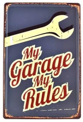 Ceduľa 3D - My Garage My Rules