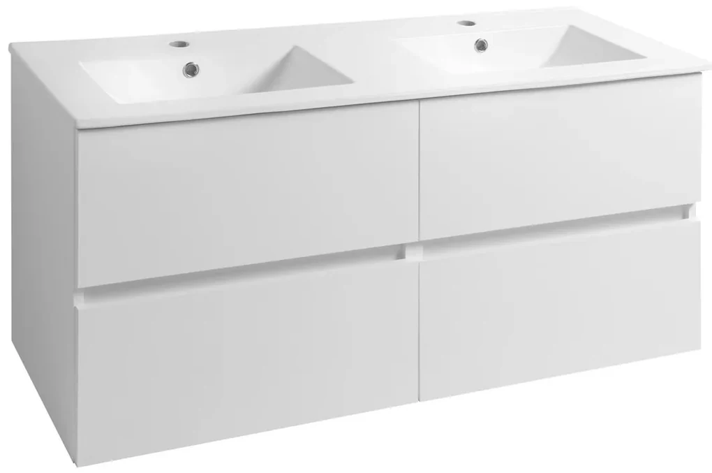 Aqualine Aqualine, PANEDA umývadlová skrinka 119x55x45,2cm, biela, PN212