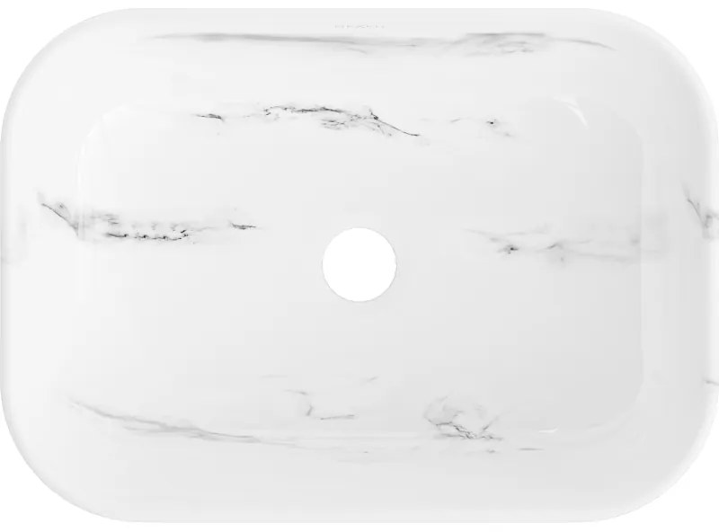Mexen Rita, umývadlo na dosku 455x325x135 mm, biela-imitácia bieleho kameňa, 21084582