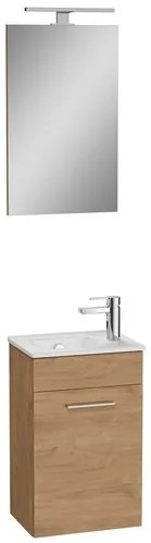 VitrA Mia kúpeľňová zostava s umývadlom, zrkadlom a osvetlením 39x61x28 cm dub MIASET40D