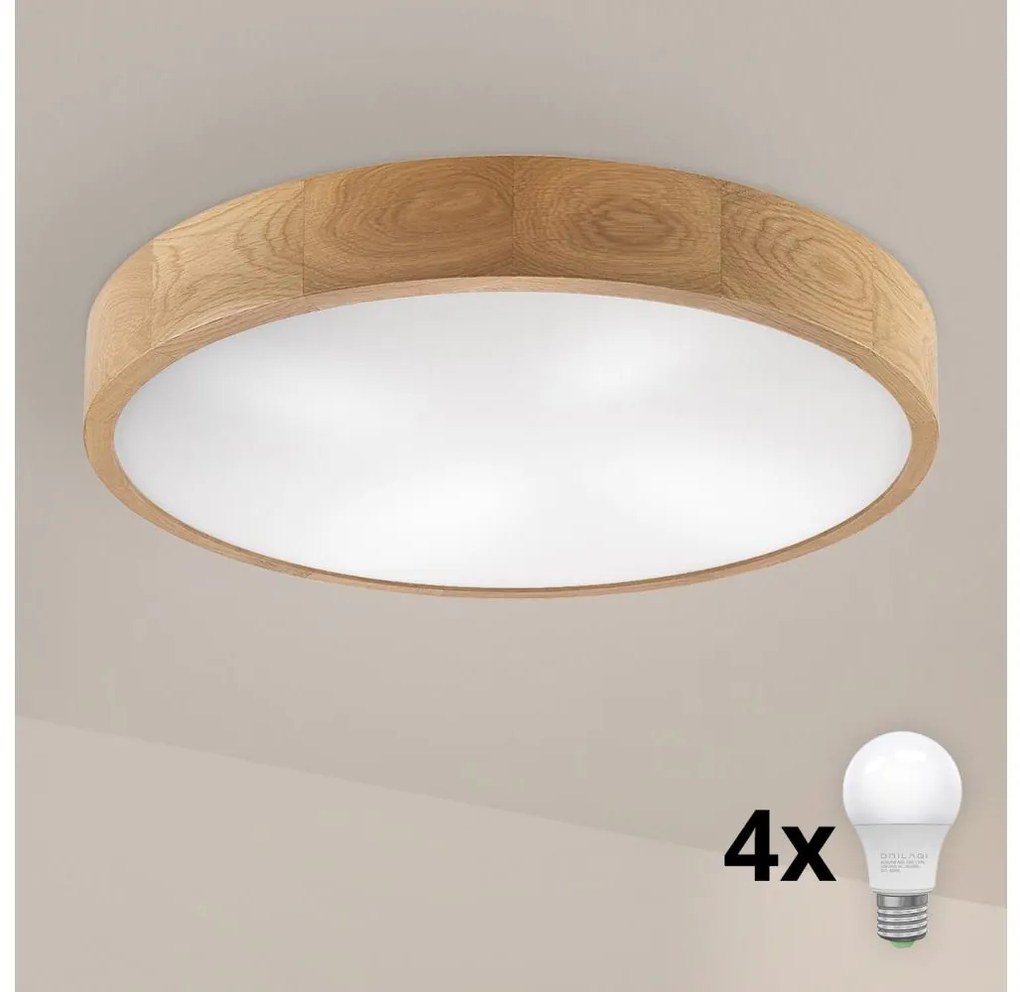 Brilagi - LED stropné svietidlo CARVALHO 4xE27/60W/230V dub pr. 57,5 cm BG2150