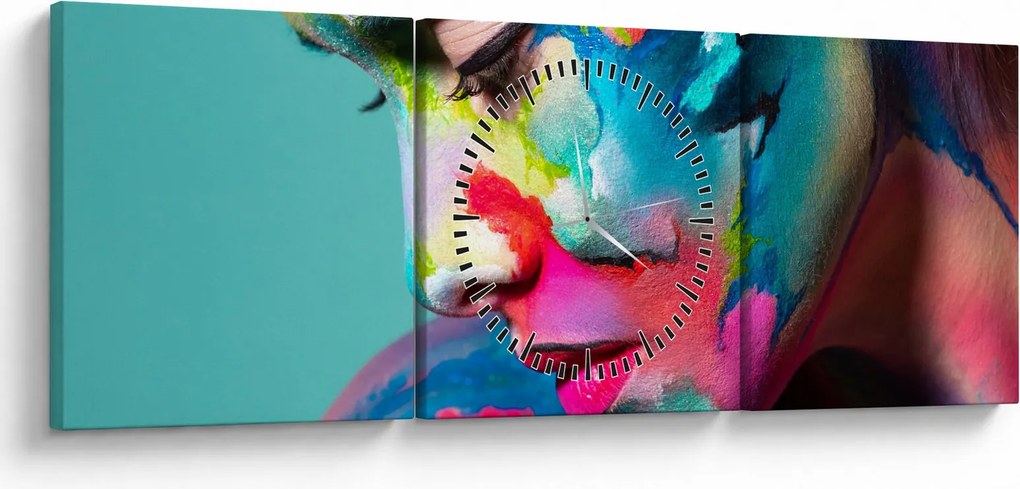 Obraz - Body art (s hodinami) (90x30 cm)
