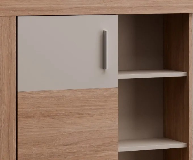 Obývacia stena Pico, dub jantárový/béžová kašmír, s osvetlením