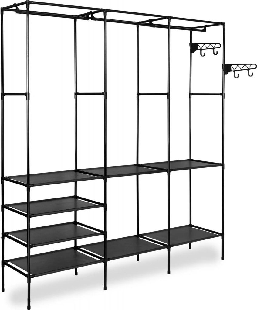 Otvorená šatníková skriňa CYNTHIA - 8 políc