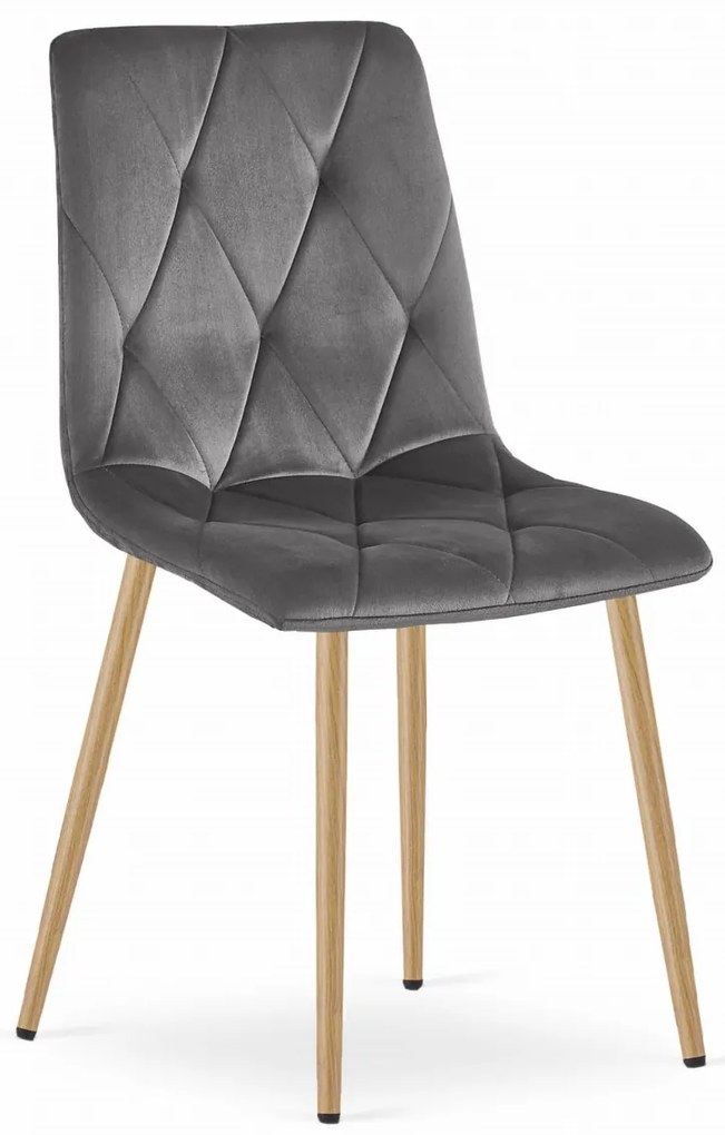 Tmavo sivá zamatová jedálenská stolička LIBRA