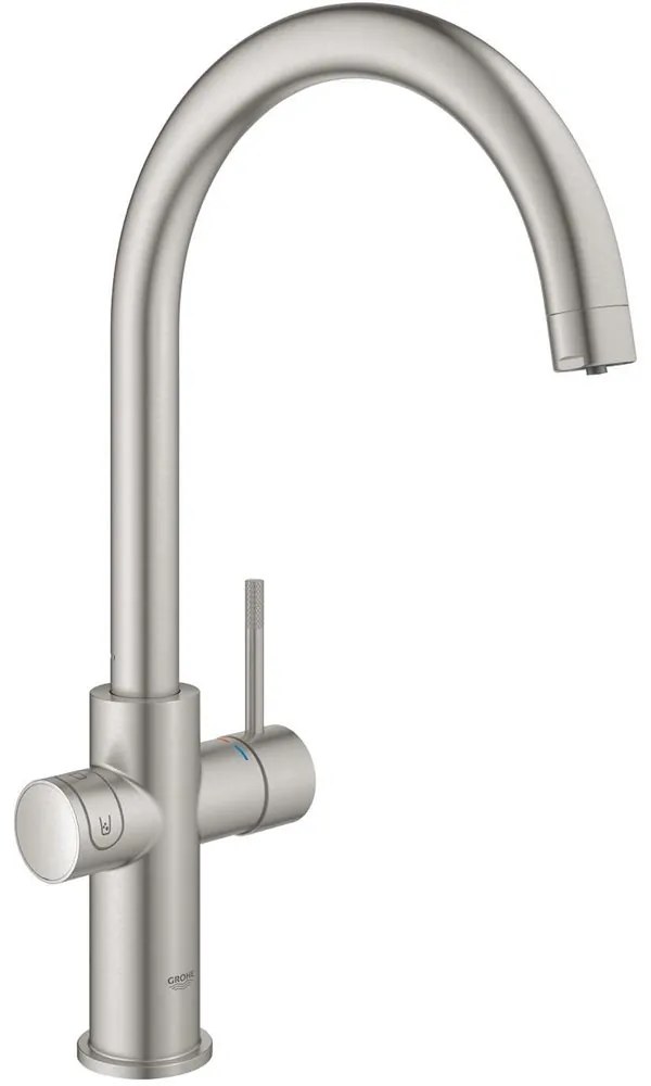 GROHE Blue Home páková drezová batéria Duo s chladiacim zariadením a filtráciou, výška výtoku 285 mm, Supersteel, 31455DC1