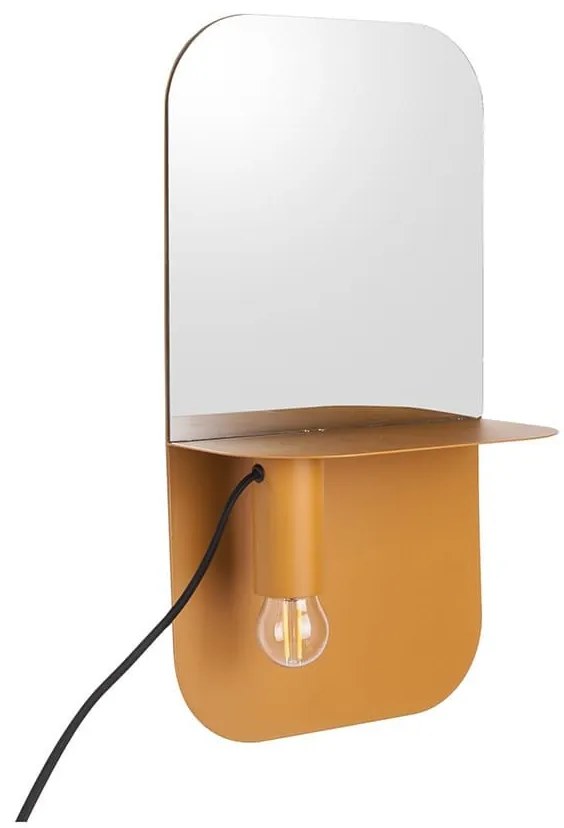 Nástenná lampa so zrkadlom Plate Iron Matt okrová 45 × 24 × 12 cm