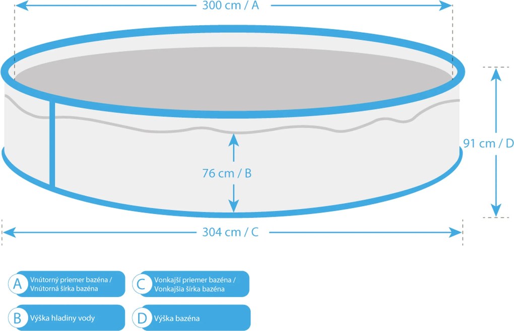 Marimex | Bazén Marimex Orlando 3,05x0,91 m s príslušenstvom - motív šedý | 10303042