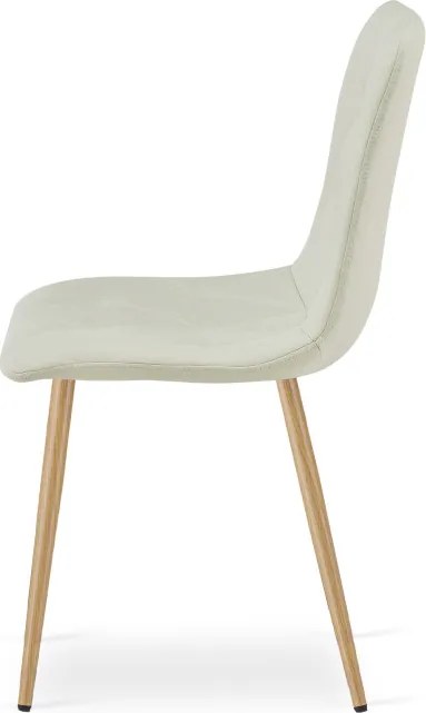 Jedálenská stolička LIBRA béžová / hnedé nohy