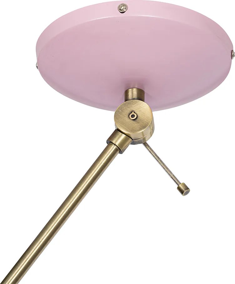 Retro stropné svietidlo ružové s bronzom - Milou