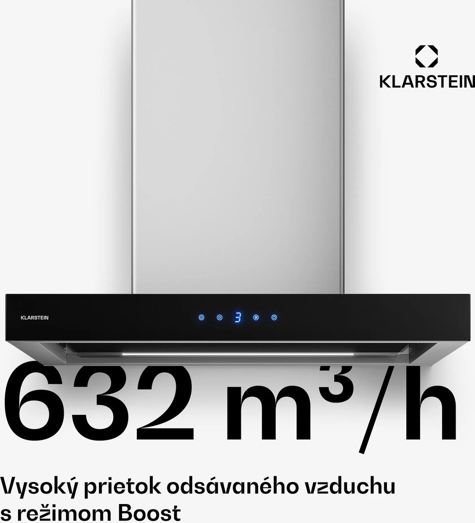 Klarstein Valeria ostrovčekový digestor | Režimy odsávania a recirkulácie | Elegantný dizajn z nehrdzavejúcej ocele | 632 m³/h | 60 cm