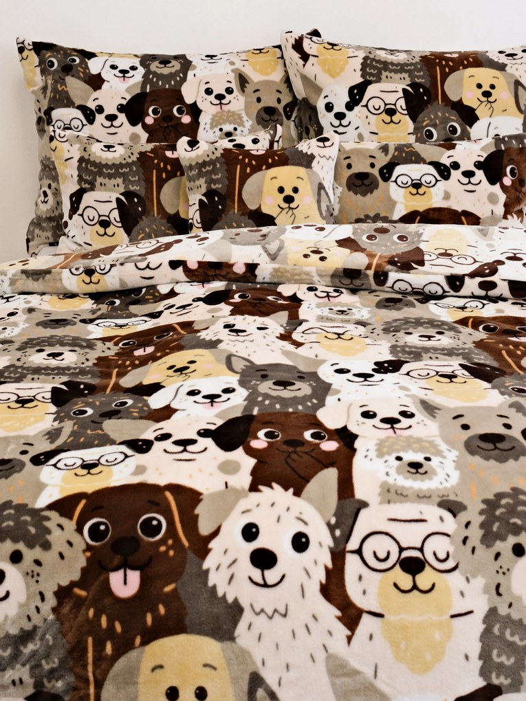 Obliečky mikroplyš Exclusive - Psia invázia 140 × 200 cm, 70 x 90 cm