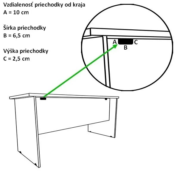 Ergonomický stôl Visio 140 x 100 cm, ľavý, orech