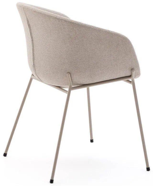 Béžové čalúnené jedálenské kreslo s podrúčkami Yvette – Kave Home